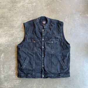 Men's Black Denim Vest
